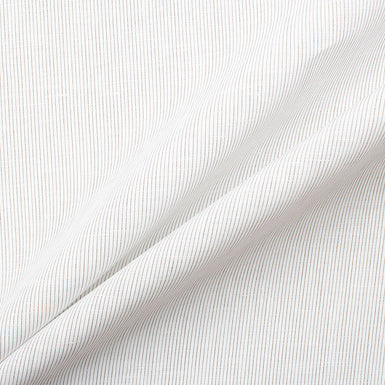 Fine Brown Striped White Linen Blend (A 3.50m Piece)