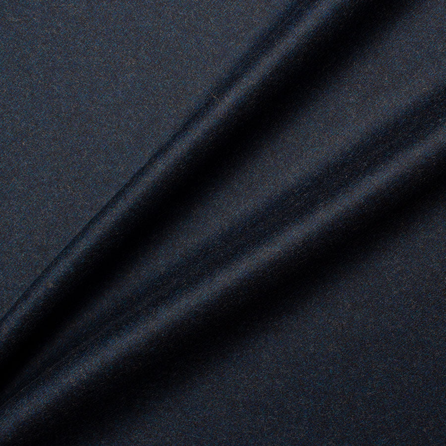 Dark Blue Wool & Cashmere Flannel