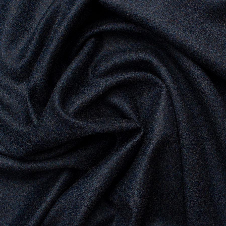 Dark Blue Wool & Cashmere Flannel