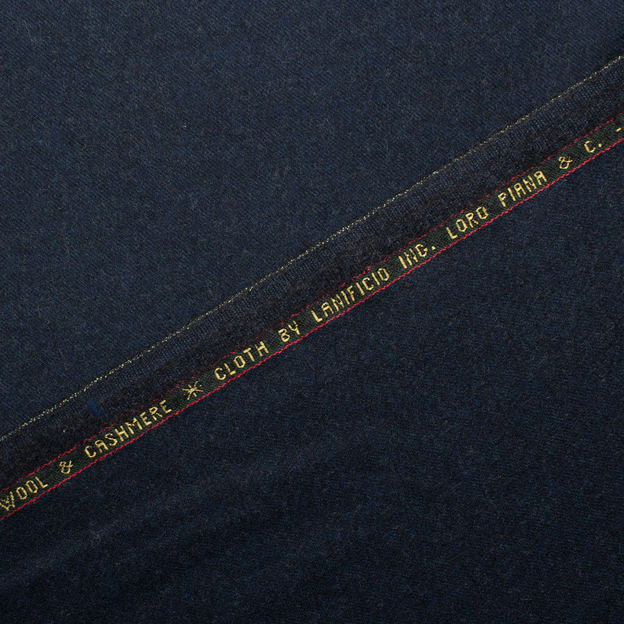 Dark Blue Wool & Cashmere Flannel