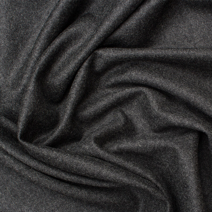 Dark Grey Wool & Cashmere Flannel