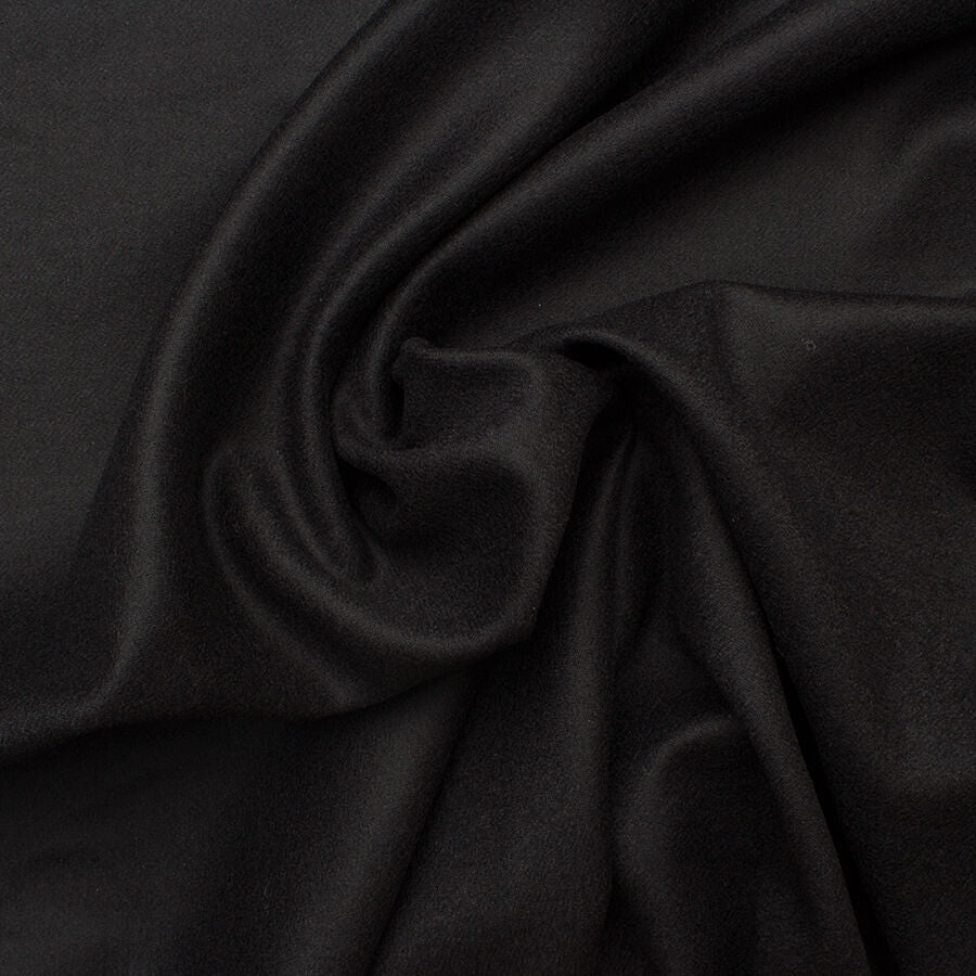 Black Wool & Cashmere Flannel