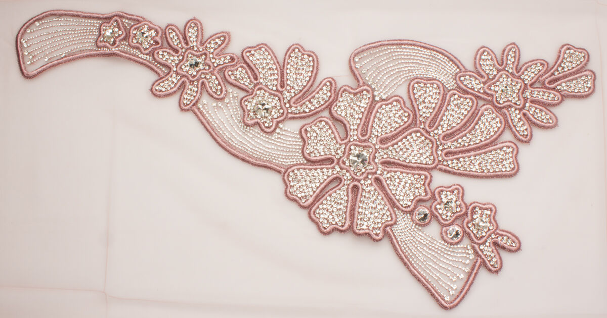 Dusty Pink Diamanté Appliqué