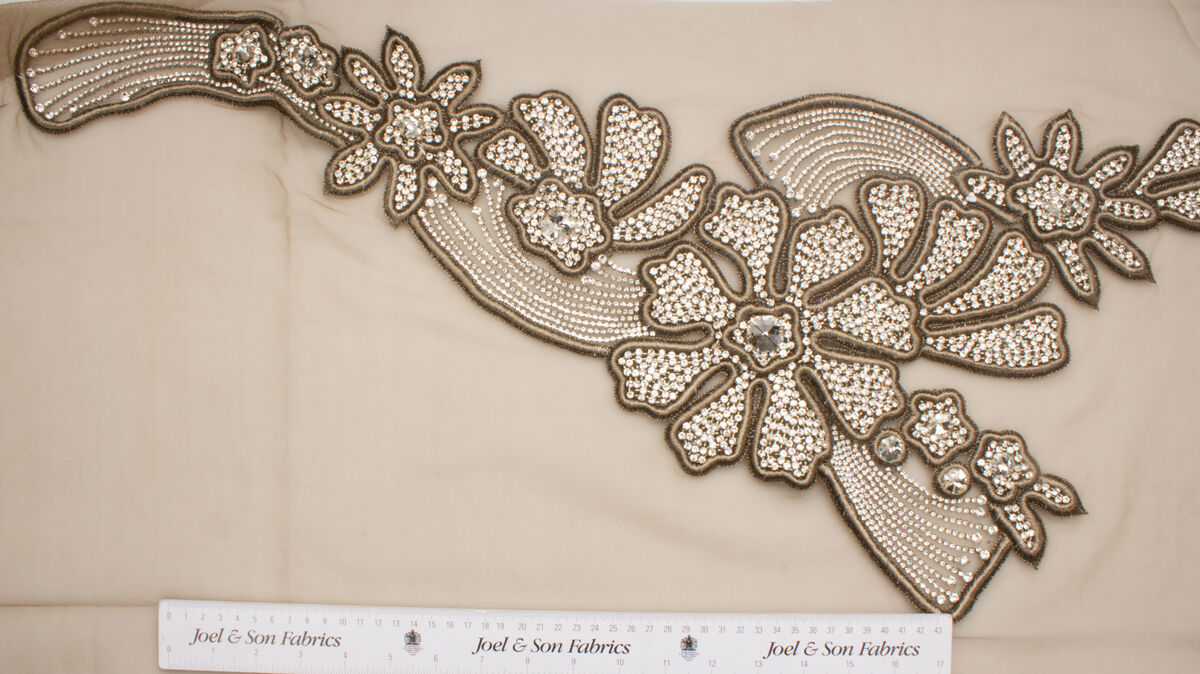 Brown Diamanté Appliqué