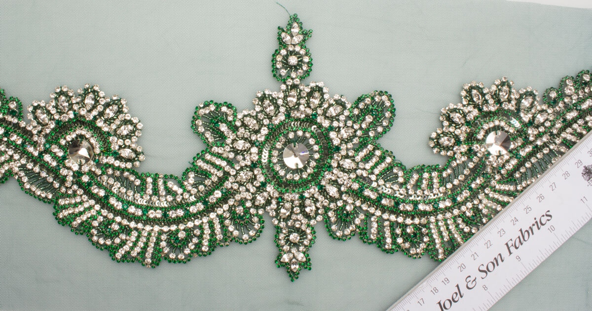 Green & Diamanté Appliqué