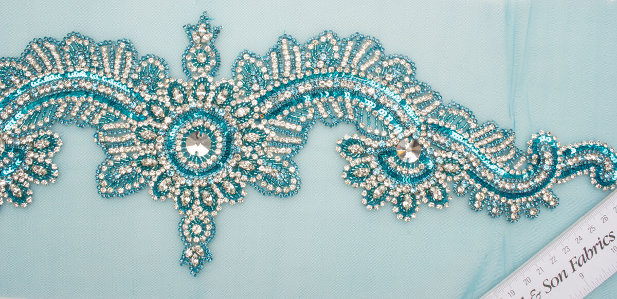 Turquoise & Diamanté Appliqué