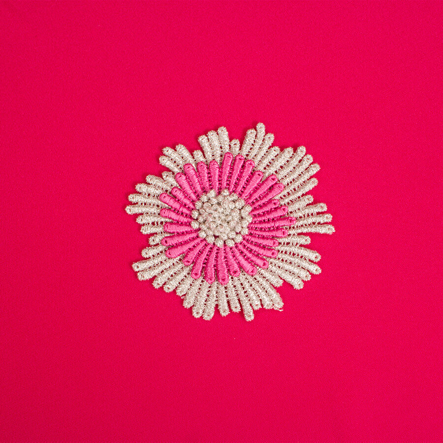 Silver/Pink Layered Flower Motif