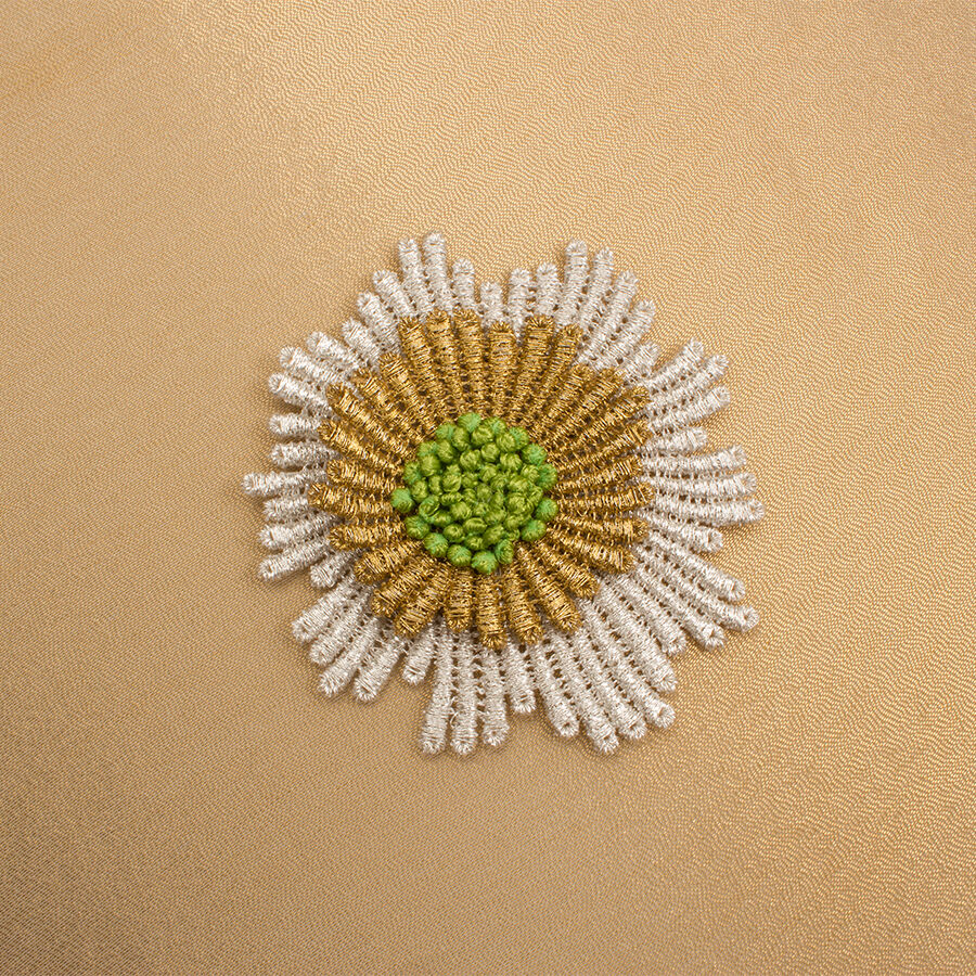 Silver/Gold/Green Layered Flower Motif