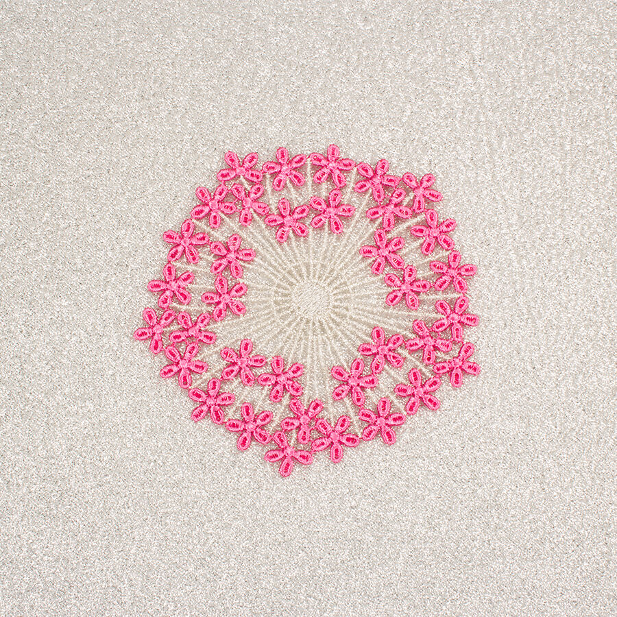 Pink/Silver Flower Motif