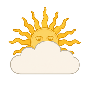 All weather sun and cloud icon
