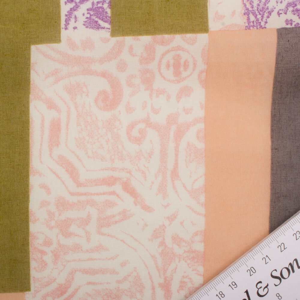 Peach/Grey Cotton Voile (A 3.70m Piece)