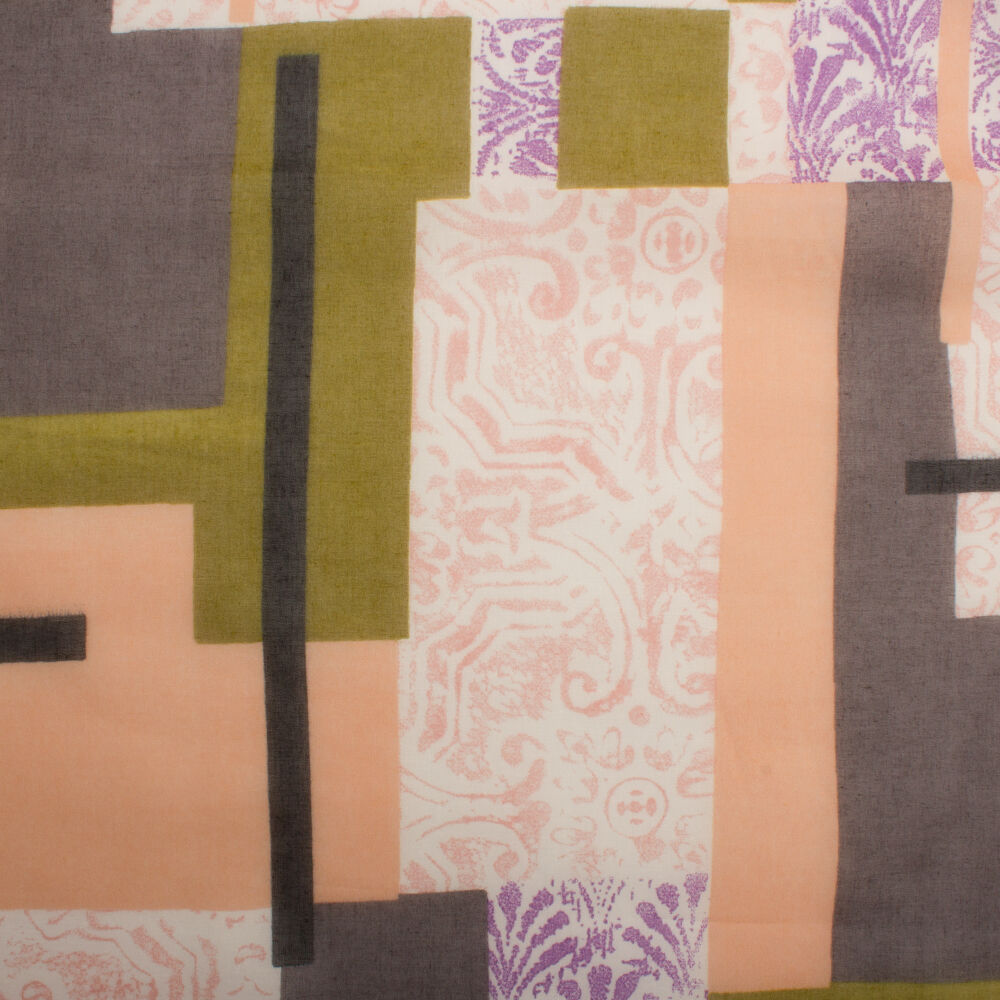 Peach/Grey Cotton Voile (A 3.70m Piece)