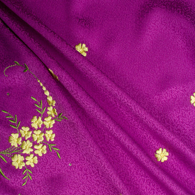 Magenta Swarovski Embellished & Embroidered Silk Jacquard (A 2.45m Piece)