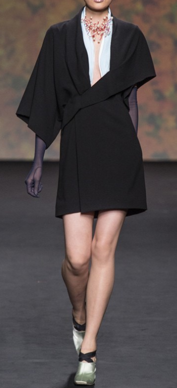 Black Stretch Wool Gaberdine