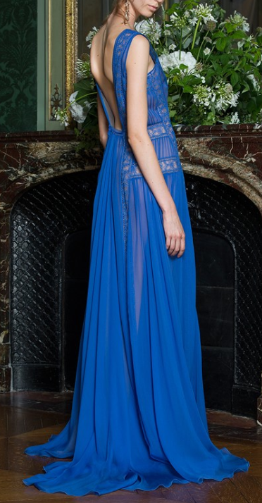 Royal Blue Silk Chiffon