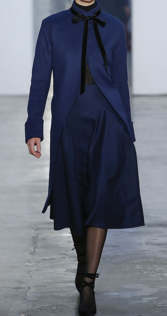 Navy Blue Stretch Wool Gaberdine