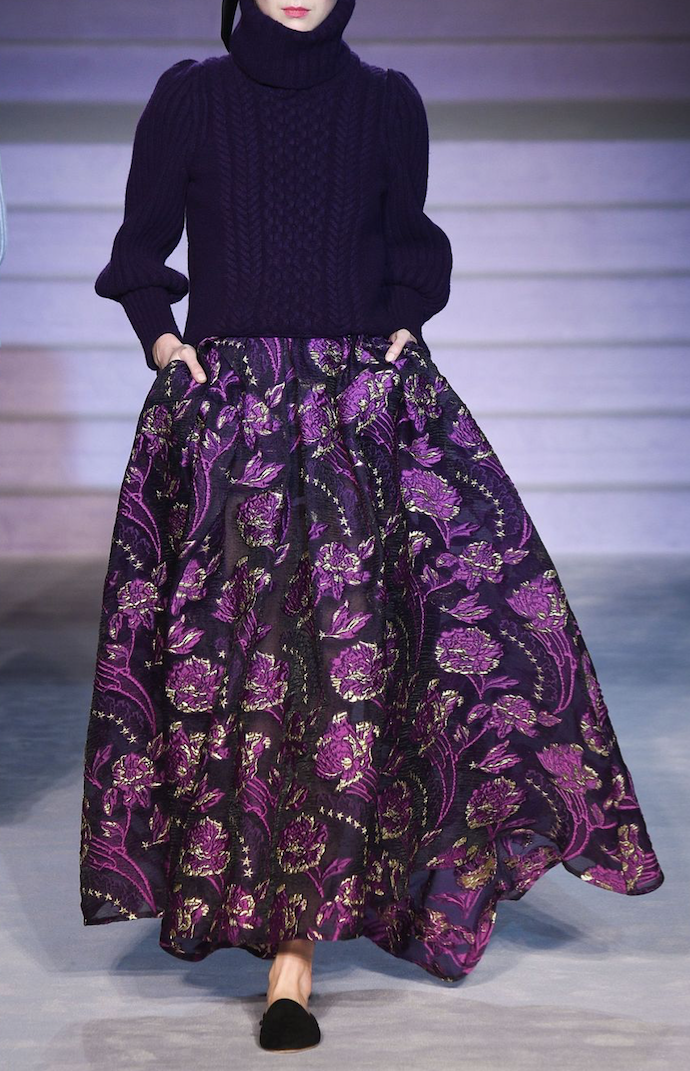 Purple & Black Floral Metallic Cloqué (A 3.30m Piece)