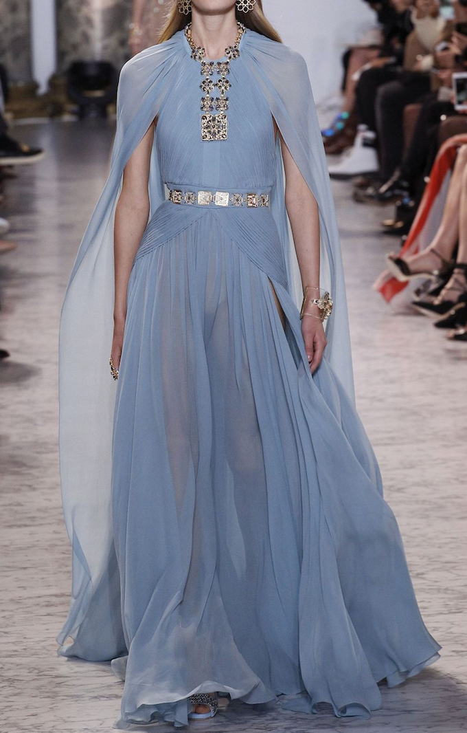 Periwinkle Blue Shot Silk Chiffon