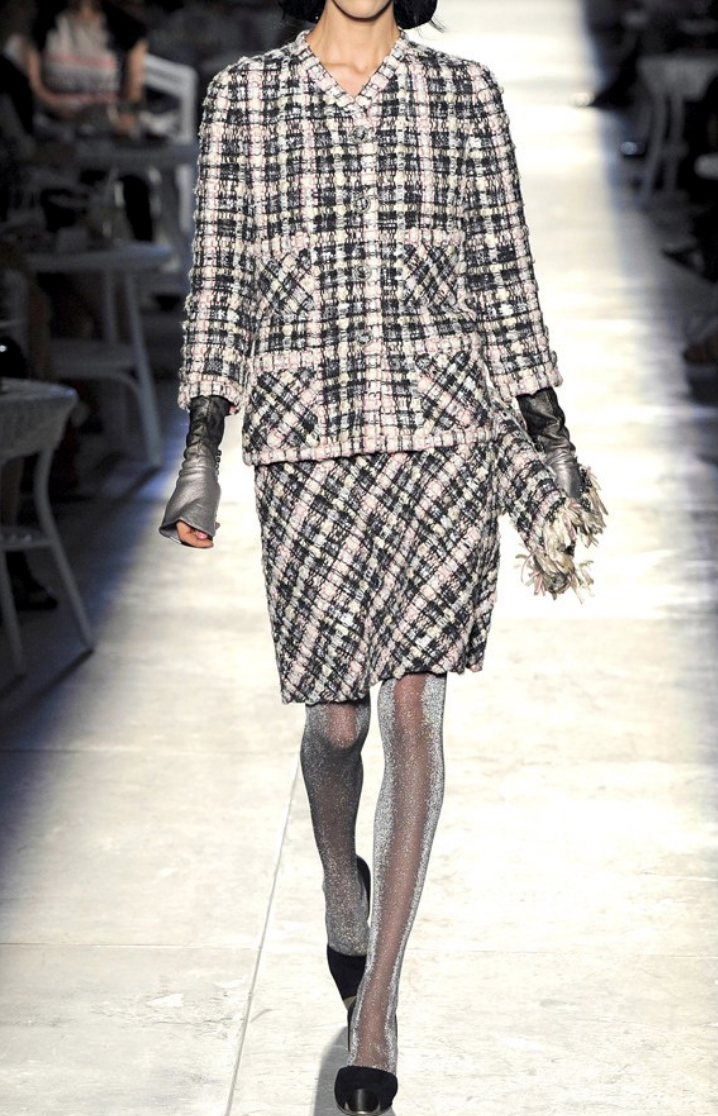 Pink/Black/White Cotton Bouclé