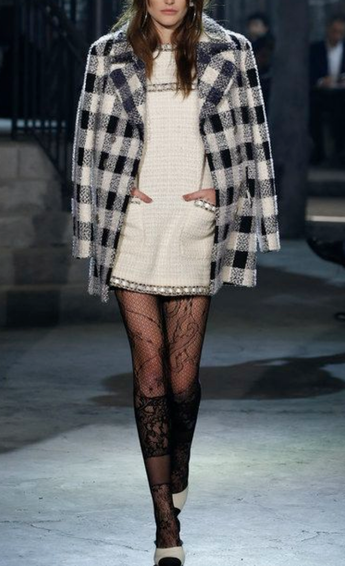 Monochrome Checkered Cotton Bouclé