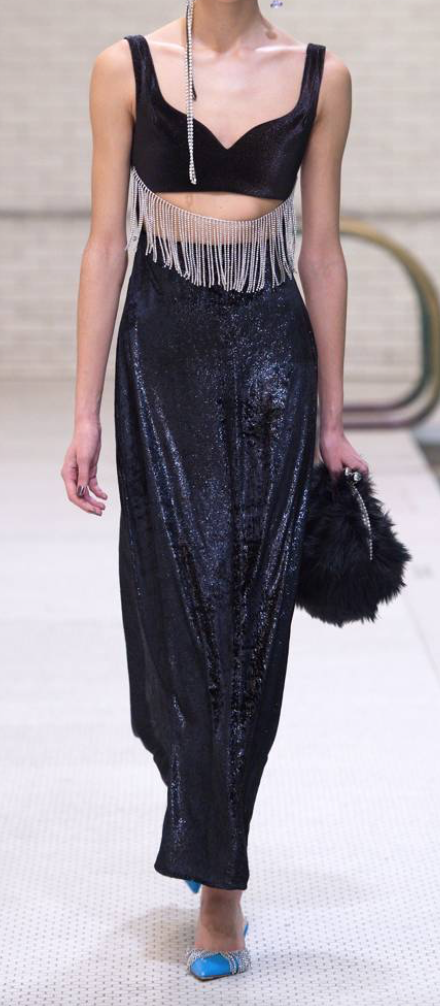 Blue & Silver Reversible Sequinned Tulle