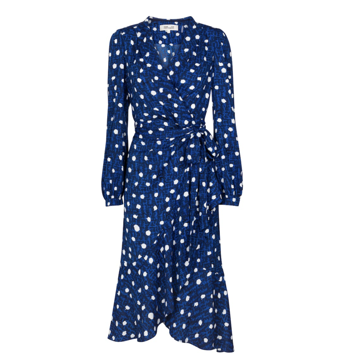 White Spot on Royal Blue Pure Silk