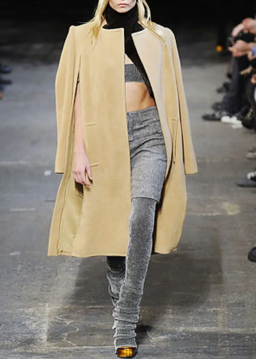 Sand Coloured Camel Hair & Wool Blend Coating