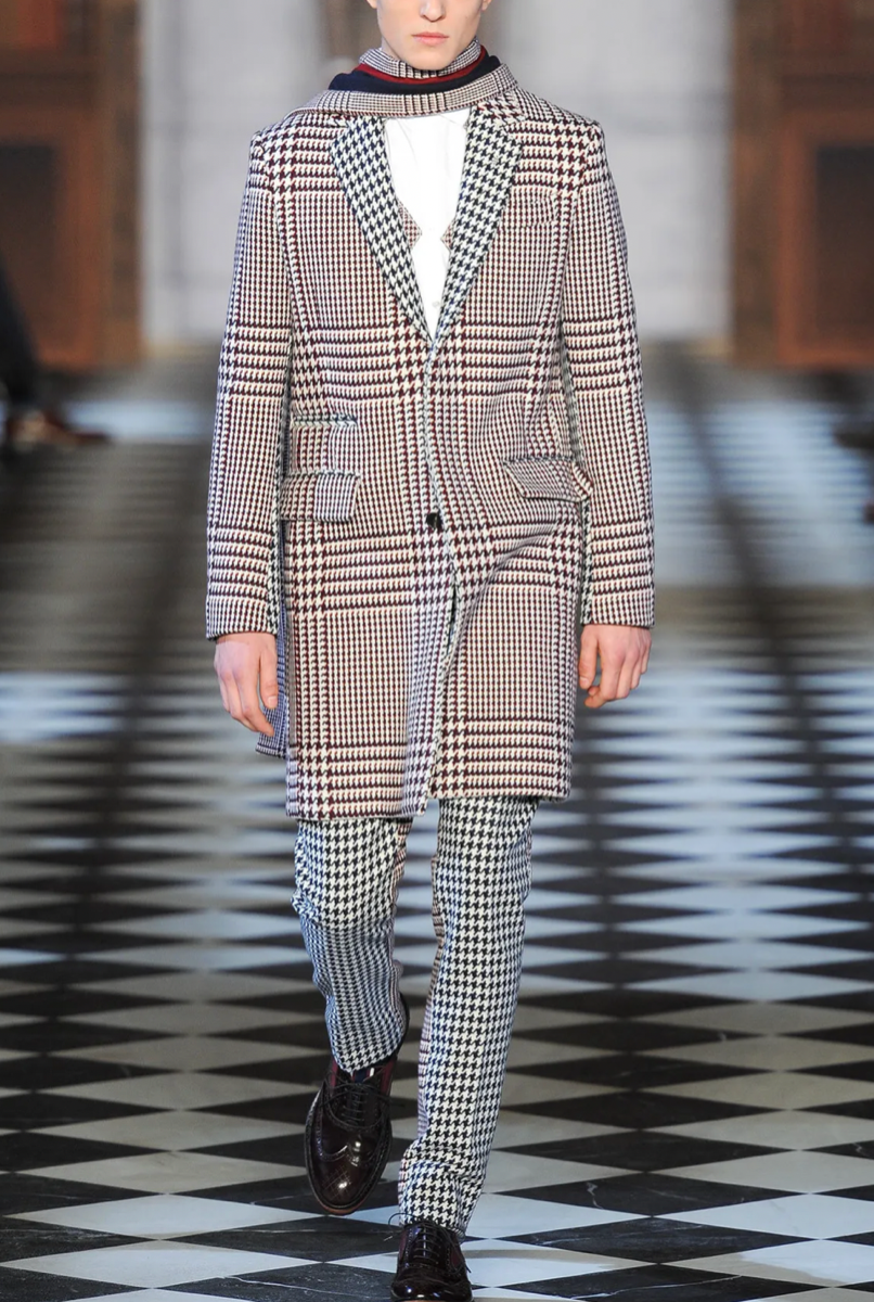 Soft Grey Checkered Superfine Wool & Silk Suiting