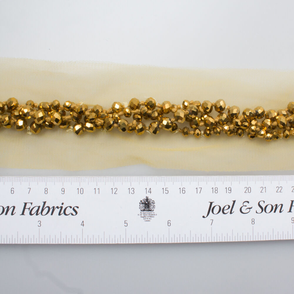 Gold Beaded & Tulle Trim