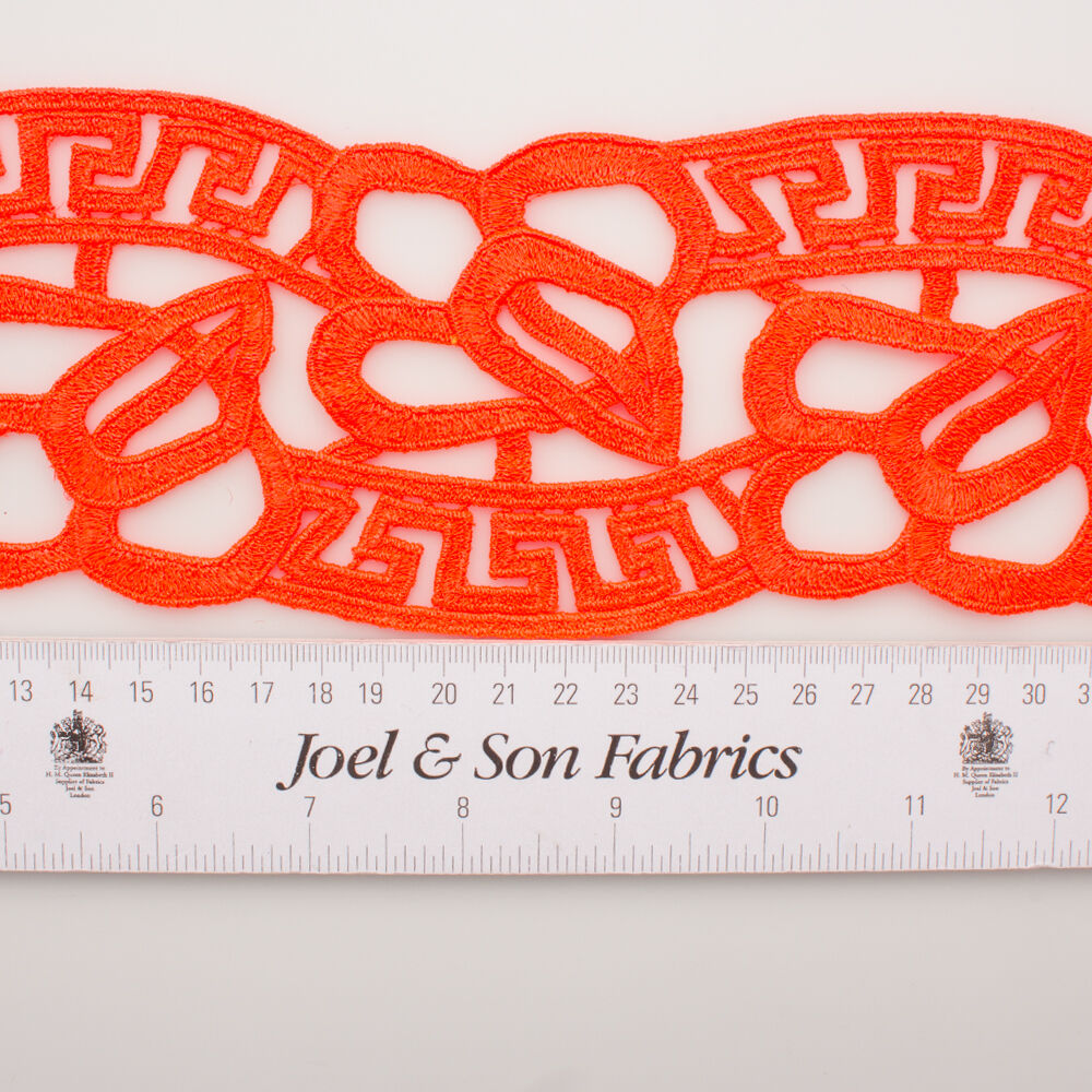 Neon Coral Pink Guipure Trim