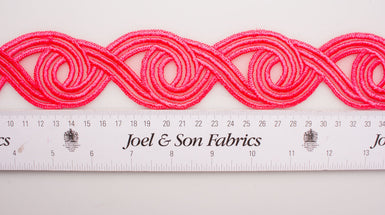 Neon Pink Embroidered Trim