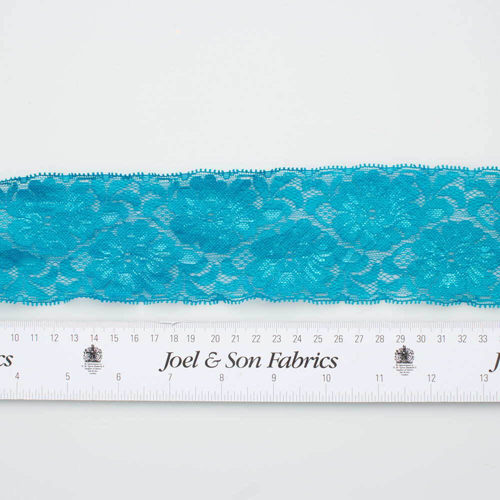 Dark Turquoise Stretch Lace Trim
