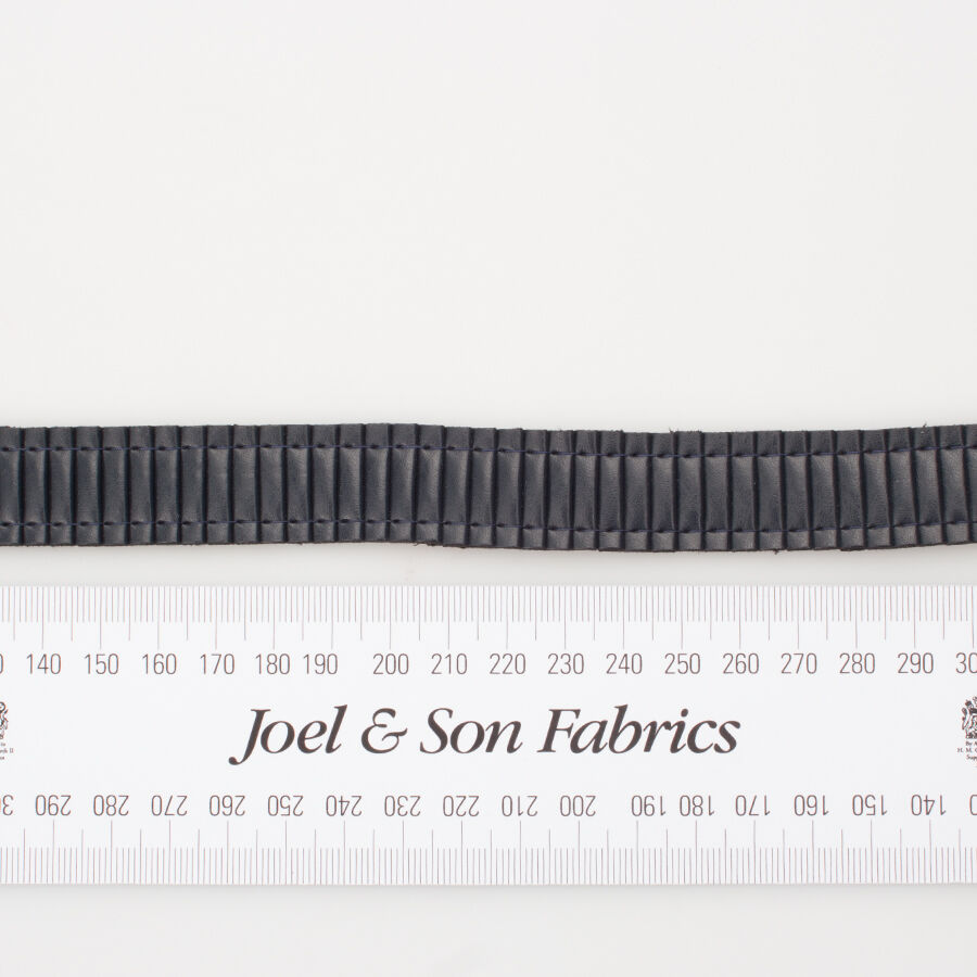 Blue Leather Look Pleated Trim