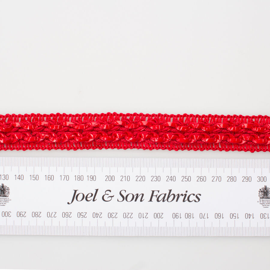 Red Leather Effect Braided Trim