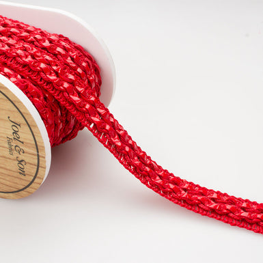 Red Leather Effect Braided Trim
