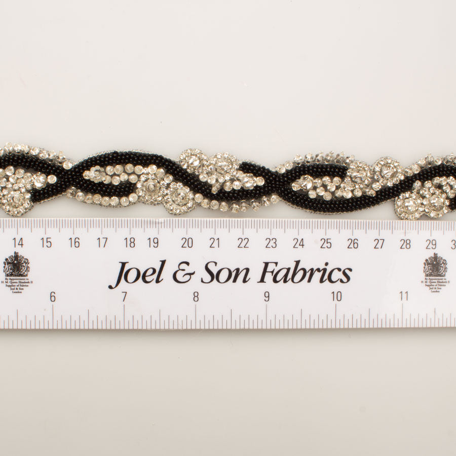 Black Diamanté & Beaded Trim
