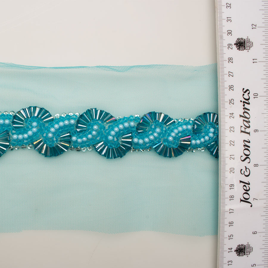 Turquoise 'Fan' Beaded Trim