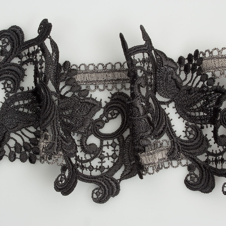 Grey Metallic Guipure Trim