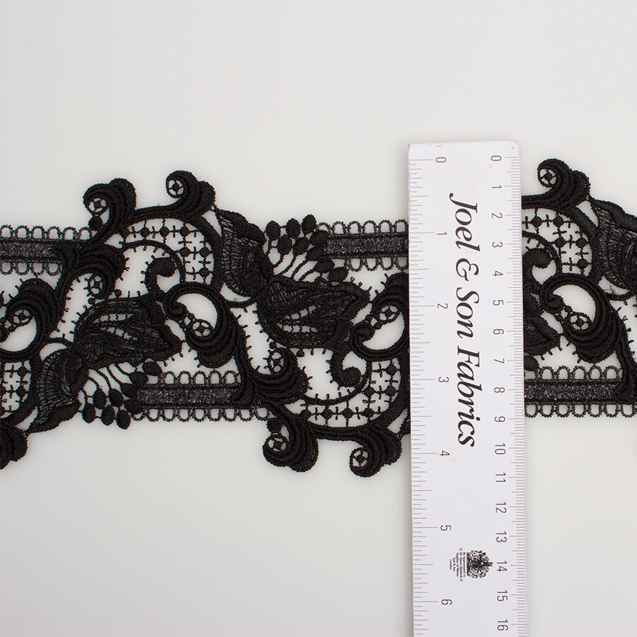 Black Metallic Guipure Trim