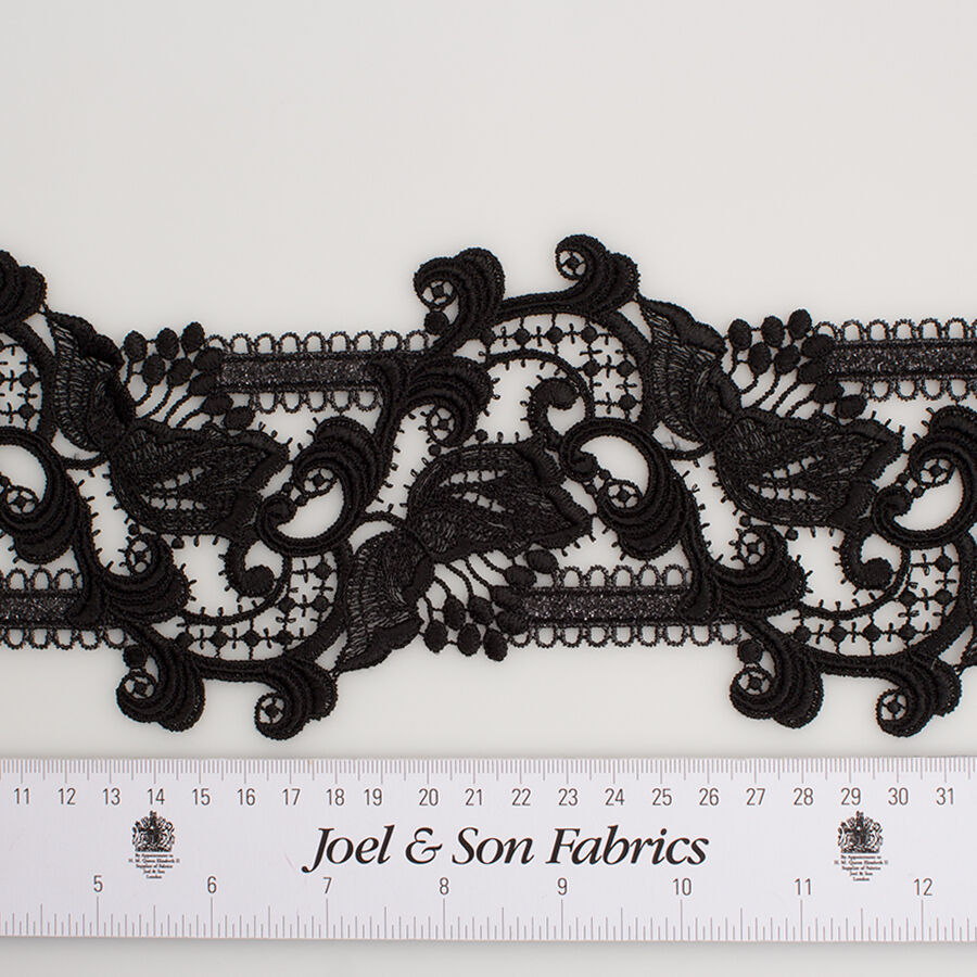 Black Metallic Guipure Trim