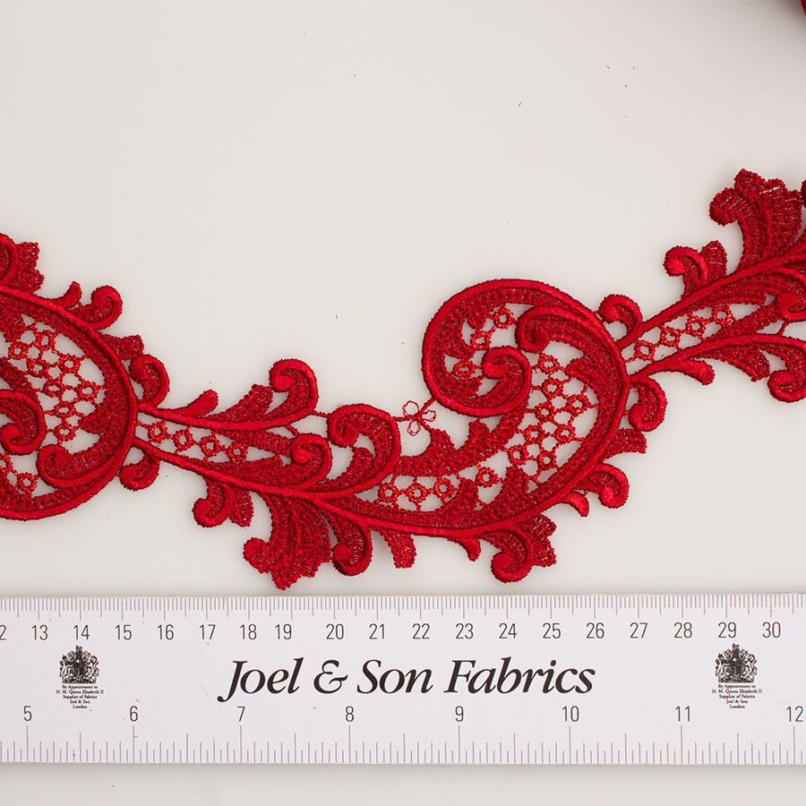 Deep Red Guipure Trim