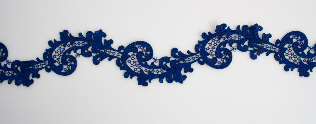 French Blue Guipure Trim