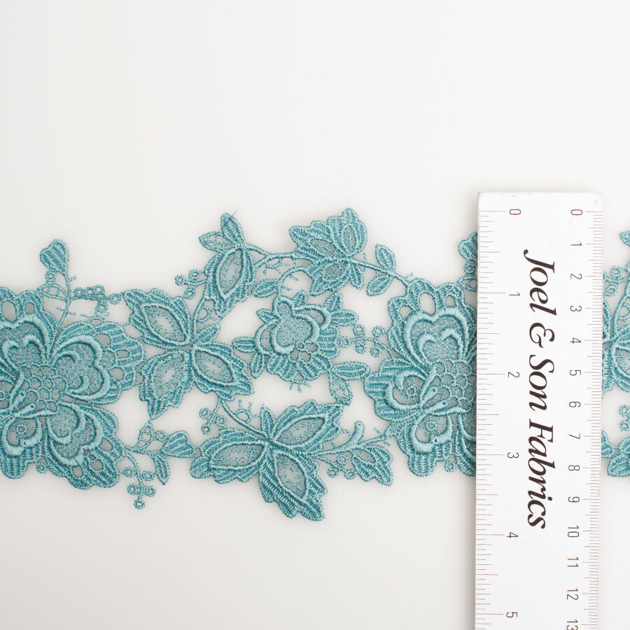 Turquoise Floral Guipure Trim