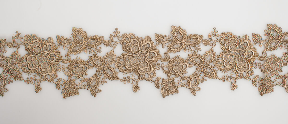 Rich Beige Floral Guipure Trim