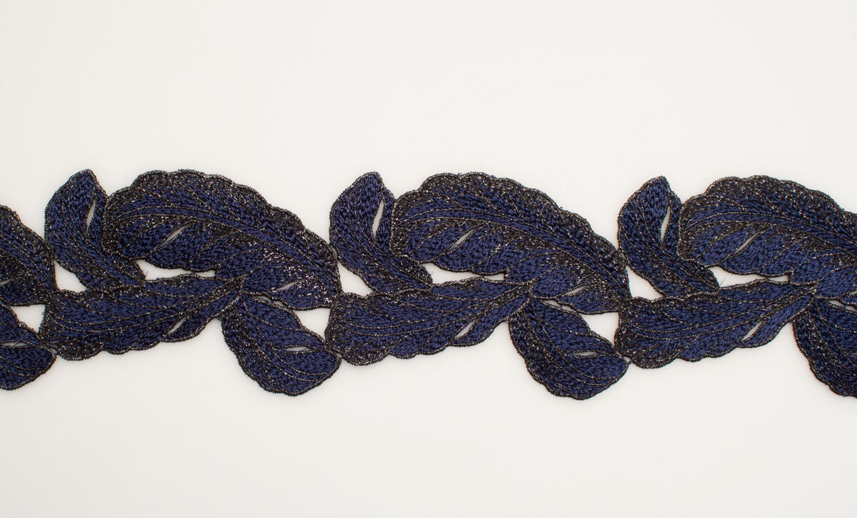 Midnight Blue Metallic Guipure Trim