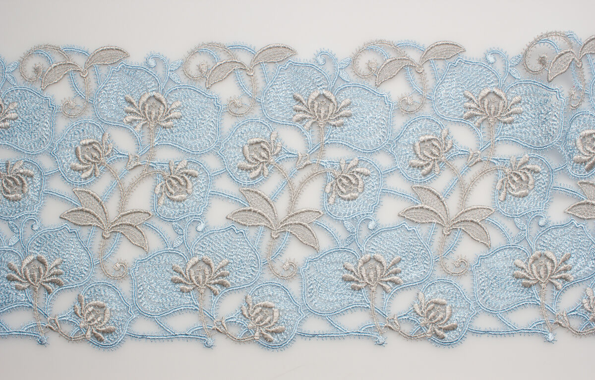 Baby Blue & Silver Metallic Wide Trim