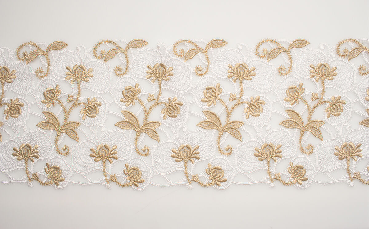 White & Gold Metallic Wide Trim