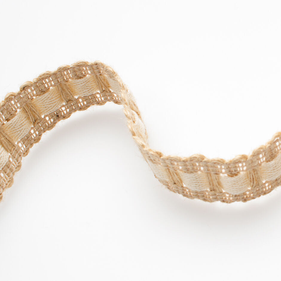 Hessian & Ribbon Woven Trim (A 2.80m Piece)