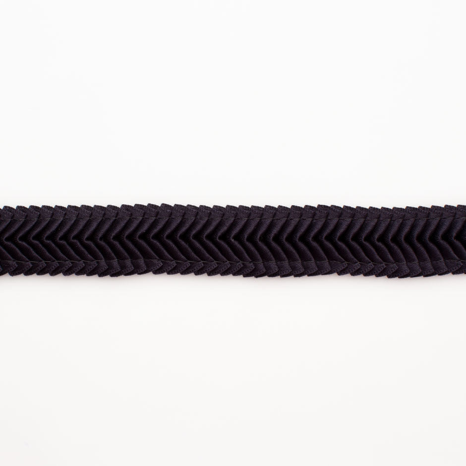 Dark Blue Chevron Pleated Trim