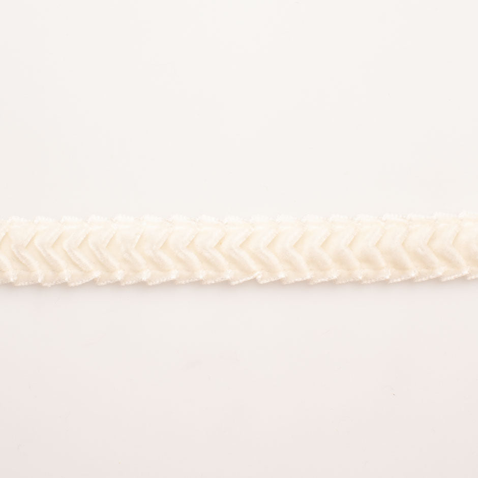 Ivory Velvet Chevron Pleated Trim